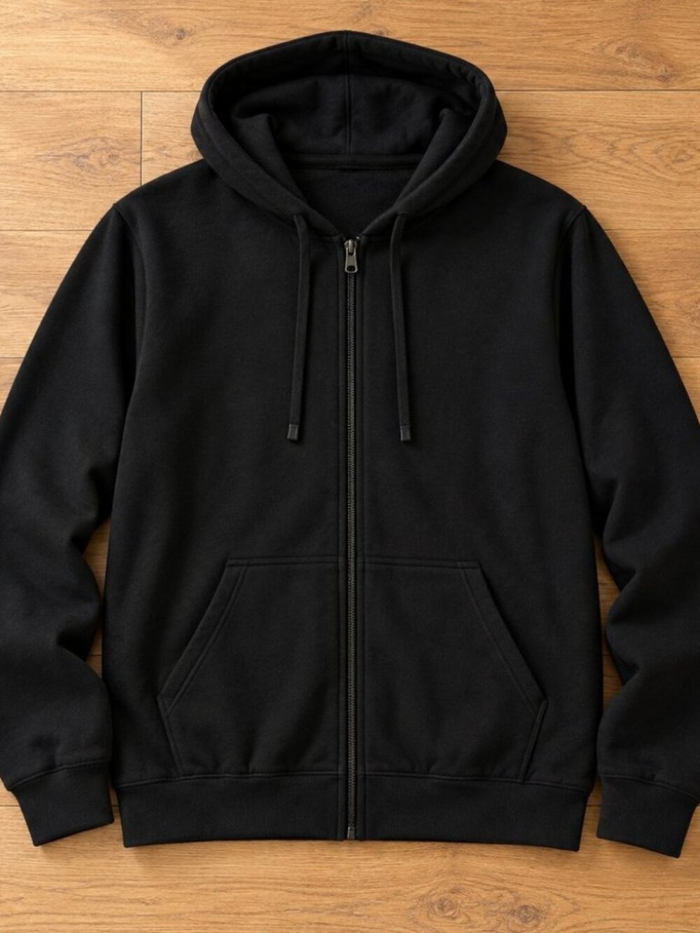 Black zip up hoodie - oversized blank everyday hoodie